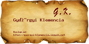 Györgyi Klemencia névjegykártya